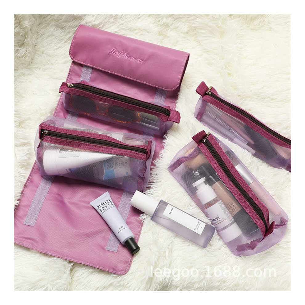 Multicoloured High Capacity 4-In-1 Cosmetic Bag Separable Foldable Makeup Bag Portable Traveling Cosmetics Storage Bag Wash Bag F477