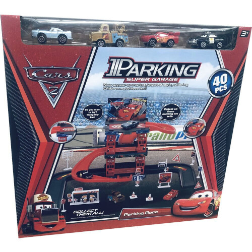 Disney Pixar Cars 2 Parking Super Garage 40 Pcs Playset Includes