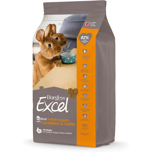 Excel Burgess Indoor Rabbit Nuggets, 1.5 kg 1