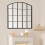 Living And Home Industrial Arch Windowpane Wall Mirror with Black Metal Frame 1
