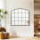 Living And Home Industrial Arch Windowpane Wall Mirror with Black Metal Frame 2