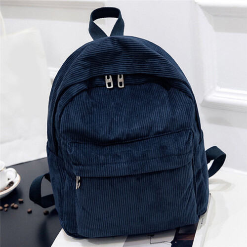 Style Soft Fabric Backpack Female Corduroy School Backpack For Teenage Girls Striped Backpack Women Velvet Screen