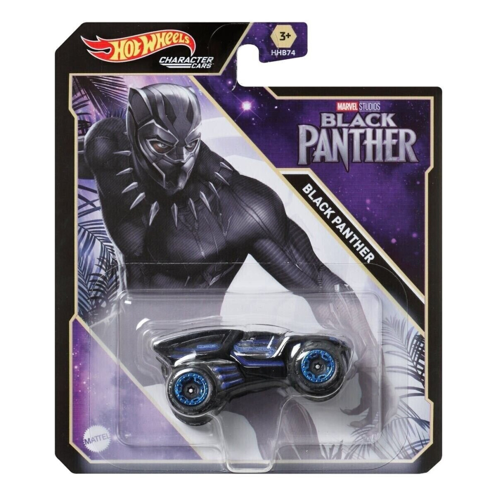 Hot Wheels Marvel Hero Black Panther Character Diecast Car