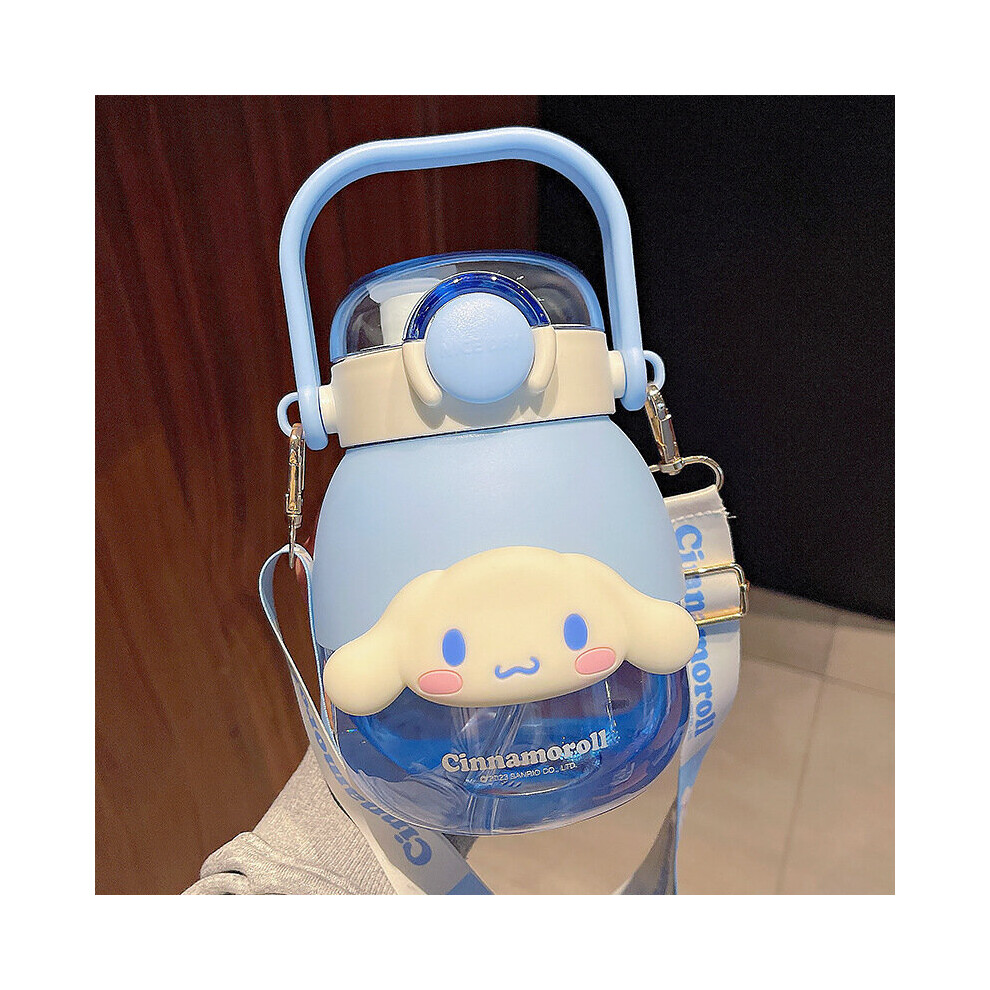 (Cinnamoroll) Kuromi Melody Purin Cinnamoroll Pochacco Straw Cup Students Sports Water  Bottle
