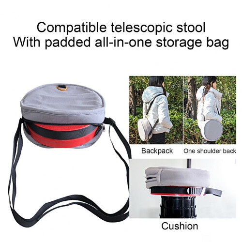 Storage Stool Nylon Webbing Telescoping Collapsible Stool Storage Bag for Hiking Tours 2