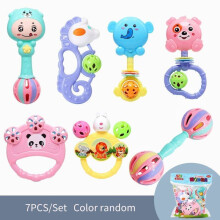 Eco 7pcs Friendly Plastic Baby Teething Toys Set Safe Infant Rattle Gift Socks