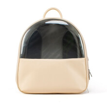 PU Leather Cat Bag Breathable Portable Pet Backpack Outdoor Travel Transparent Space Bags
