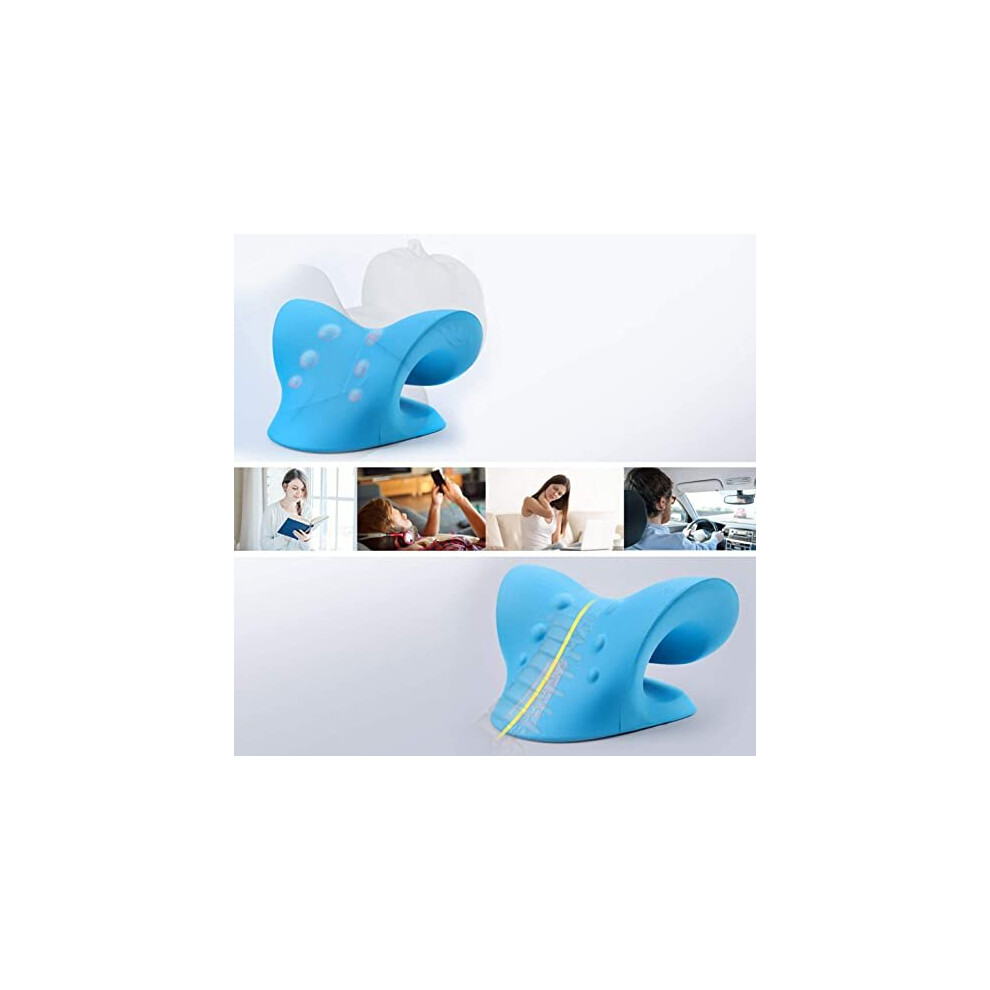 Blue Anzorhal Neck Stretcher,Neck Cloud,Neck Cloud - Cervical Traction Device,Cervical Neck Traction Pillow,Neck Pain Relief