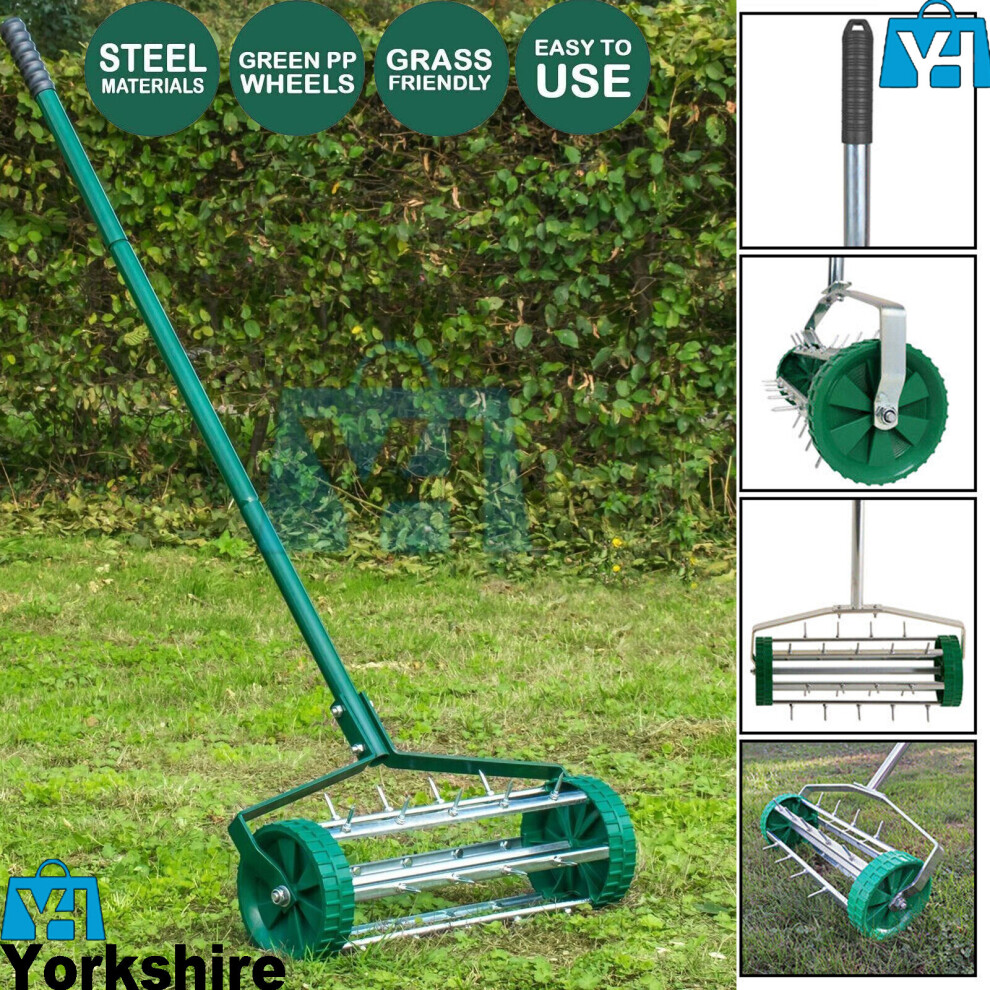 Portable Rolling Garden Aerator Steel Spike Adjustable Y Homeware