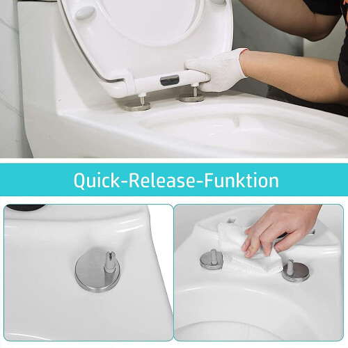 Soft Close Toilet Seat, White Loo Seat, Quick Release Toilet Seat with