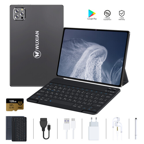 (Black) WUXIAN V62 Tablets 10.1'' 8MP+5MP WIFI Bluetooth Dual Sim Android Tablet PC