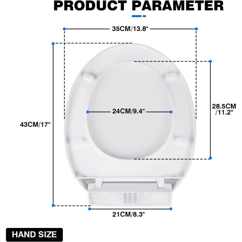 Soft Close Toilet Seat With Quick Release Top Fix Adjustable Hinges ...