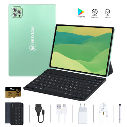 (Green) WUXIAN V62 Tablets 10.1'' 8MP+5MP WIFI Bluetooth Dual Sim Android Tablet PC