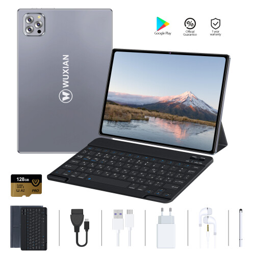 (Grey) WUXIAN V62 Tablets 10.1'' 8MP+5MP WIFI Bluetooth Dual Sim Android Tablet PC
