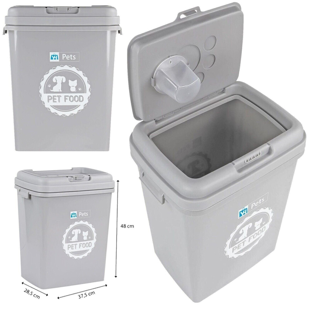 40L GREY AIRTIGHT PET FOOD STORAGE CONTAINER LARGE AIRTIGHT Y Homeware