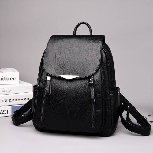 Backpack female large capacity bag soft leather lady backpack 2