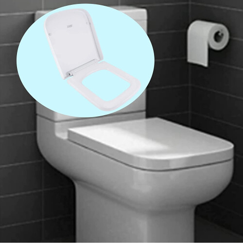 Slow Soft Close Toilet Seats Square Toilet Seat, Quick Release, Family