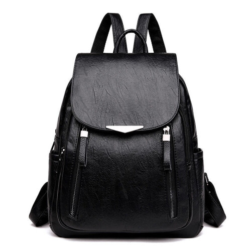 Backpack female large capacity bag soft leather lady backpack
