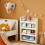 SoBuy Kids Wall Bookshelf 4-Tier White 5