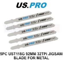 US PRO Tools 5pc UST118G 92mm 32TPI Jigsaw Blade For Metal 9186