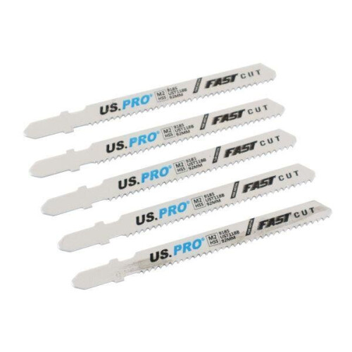 us pro US PRO Tools 5pc UST118B 92mm 12TPI Jigsaw Blade For Metal 9185 1