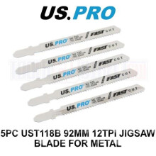 US PRO Tools 5pc UST118B 92mm 12TPI Jigsaw Blade For Metal 9185