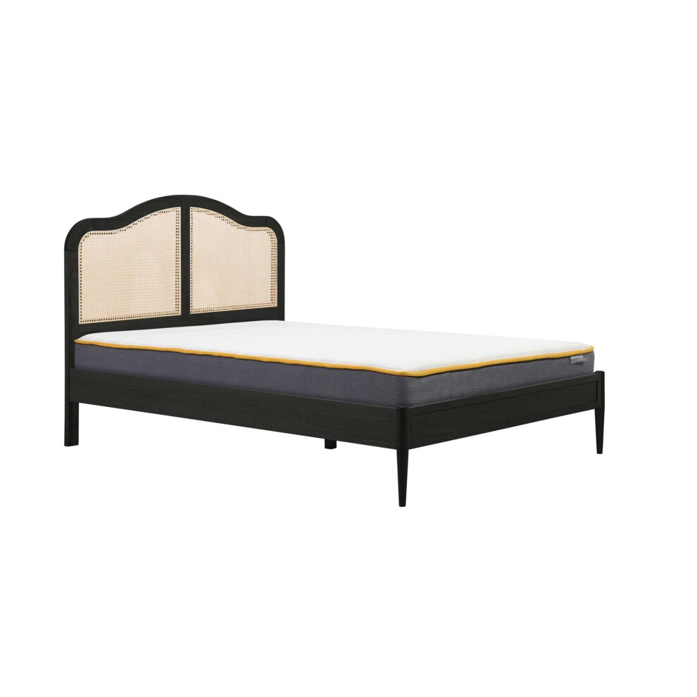 Rattan Super King Size Bed Frame Birlea Leonie 180cm 6FT Black Bedstead