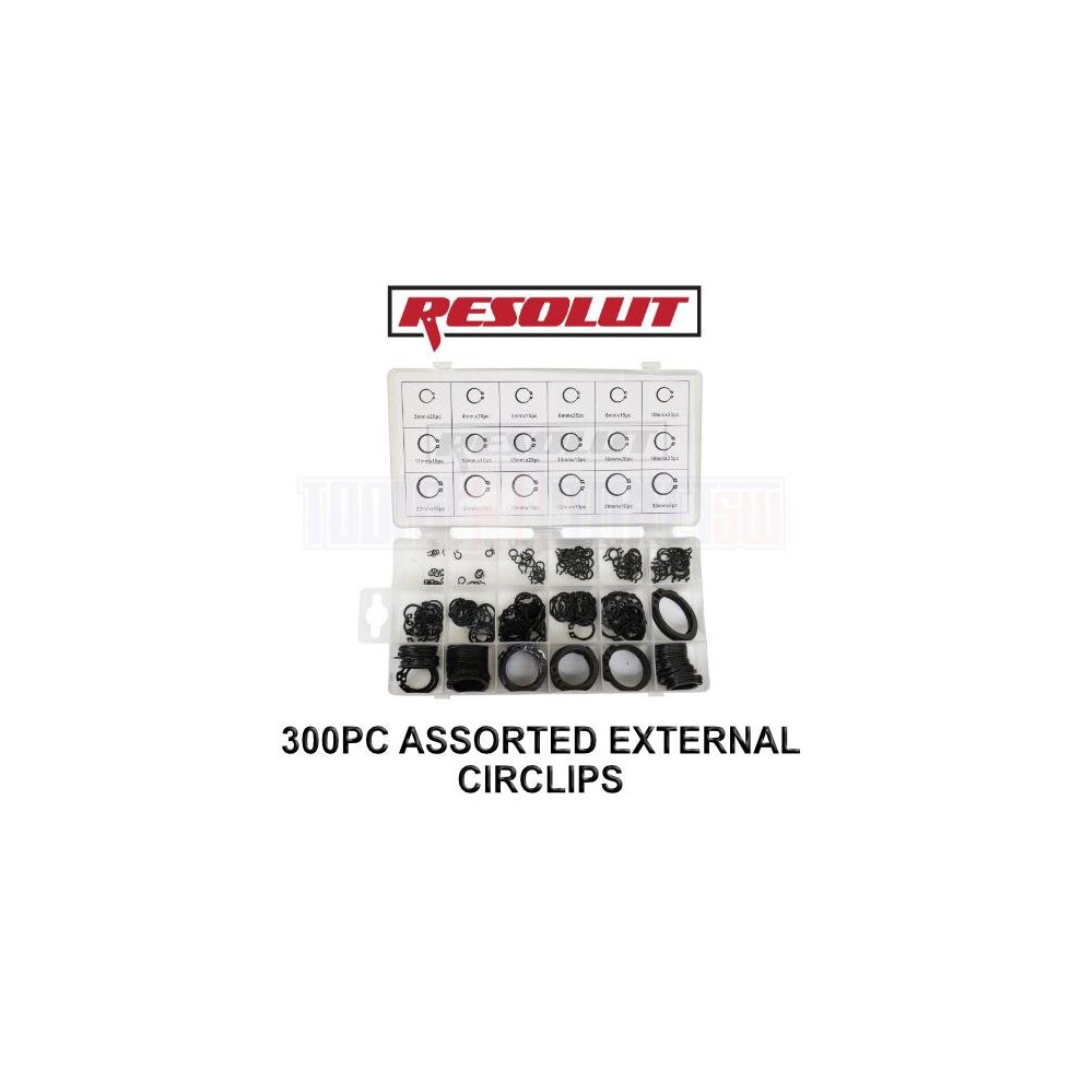 Resolut 300Pc Circlip Set External Circlips Snap Ring Assortment Set 9184 5060848156425