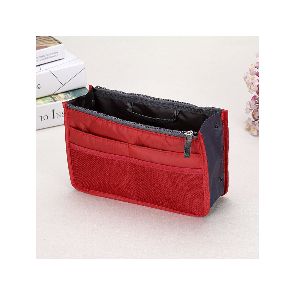 Multicoloured Organizer Insert Bag Women Nylon Travel Insert Organizer Handbag Purse Large Liner Lady Makeup Cosmetic Bag Female Tote