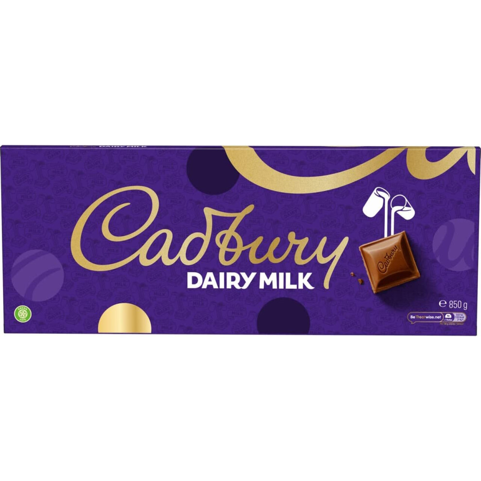 Cadbury Dairy Milk 850G Chocolate Gift Bar - Extra-Large Milk Chocolate Sharing Bar, Cocoa Life