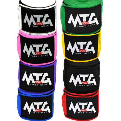 (White) MTG Pro 5m Elasticated Hand Wraps 1