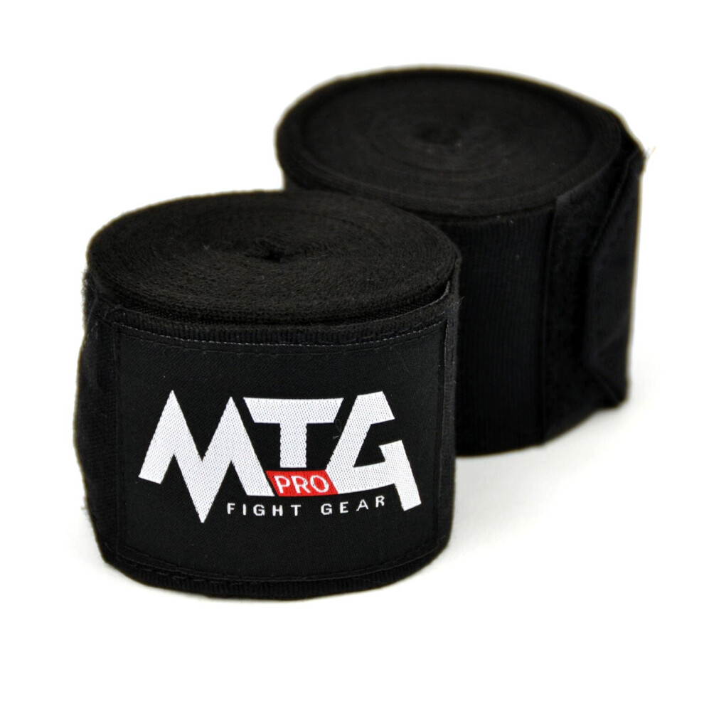 (Black) MTG Pro 5m Elasticated Hand Wraps