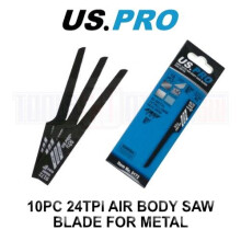 US PRO Tools 10-Pack Air Body Saw Blades for Metal – 24 TPI, 96mm, M2 Bi-Metal 6150, 9172