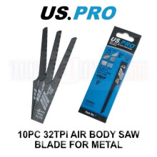 US PRO Tools Pack Of 10 Air Body Saw Blades For Metal 32TPI 9174
