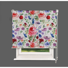 (180 cm Width x 140 cm Drop, Summer) Lister Cartwright Floral Double Blackout Roller Blind Privacy Shades Roller Blinds Child Safety