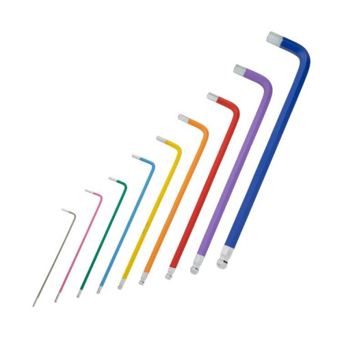 BlueSpot BlueSpot 9pc Extra Long Colour Coded Ball End Metric Hex Key Set 1.5-10mm 15301 2
