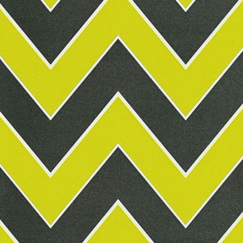 AS Creation Metropolis Zig Zag Lime Green Black Wallpaper Paste The Wall Vinyl