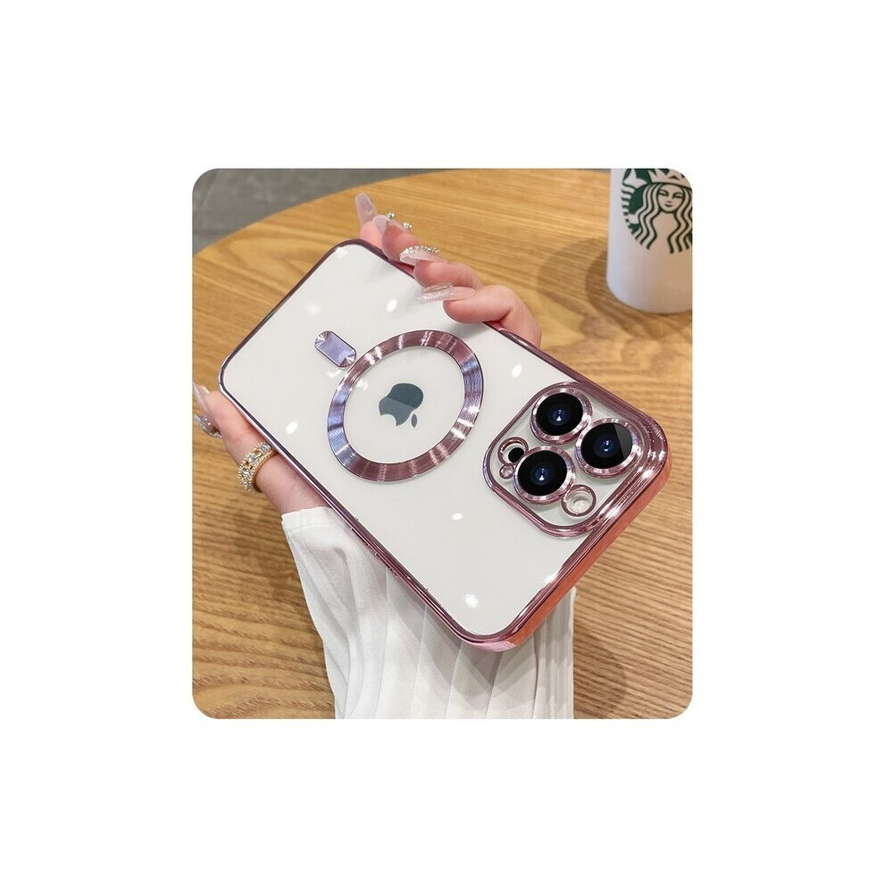 (For iPhone 11Pro Max, Pink) Fashion Transparent Magnetic Wireless Charging Case For iPhone 14 Plus 13 12 11 Pro Max