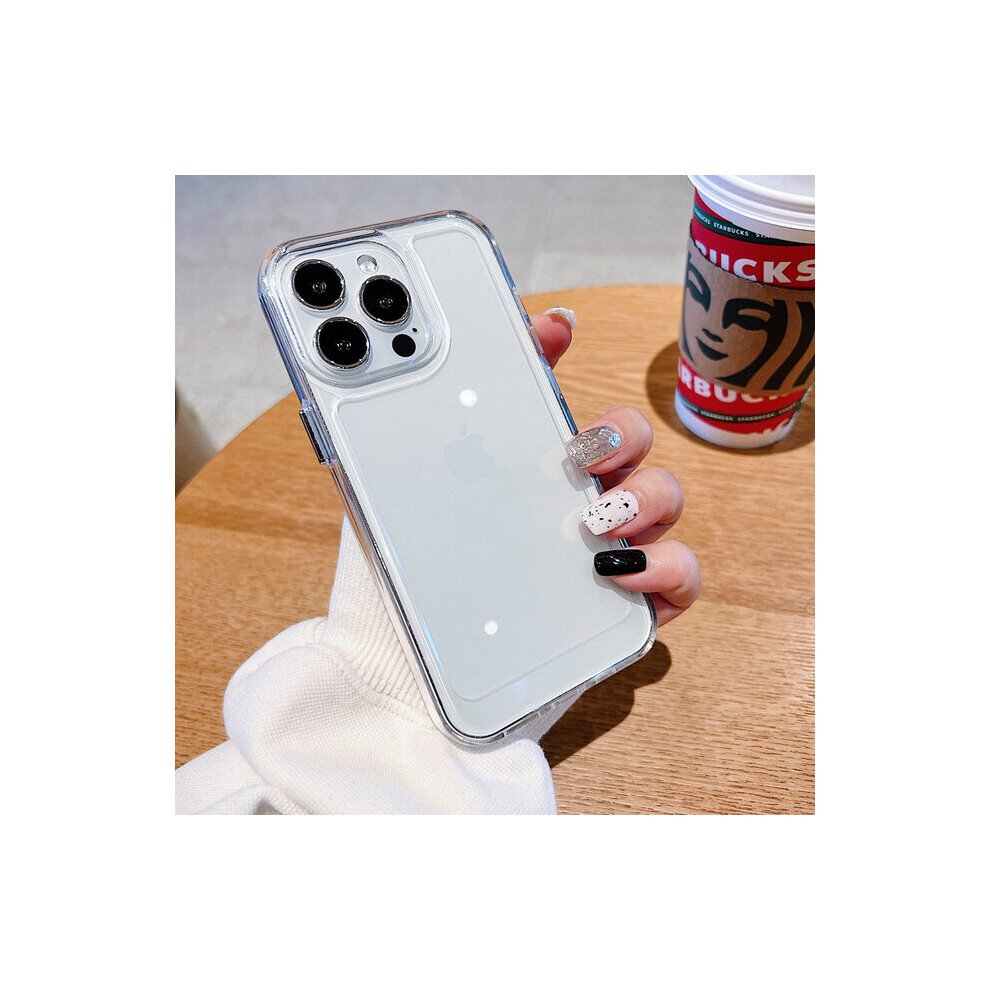 (For iPhone 14 Pro, Clear) Luxury Transparent Shockproof Armor Case for iPhone 14 13 12 Mini Pro Max Plus Clear Bumper Hard Acrylic Cover-image-OPC-PBSSXTZ-NEW