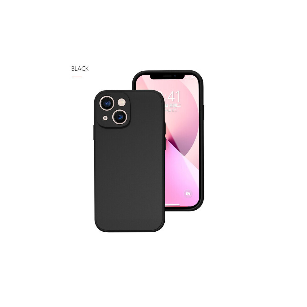 (For iphone14 pro max, BLACK) Phone Case For IPhone 12 13 14 Pro Max Plus Contracted Pure Color Shockproof Liquid Silicone Soft Back Cover
