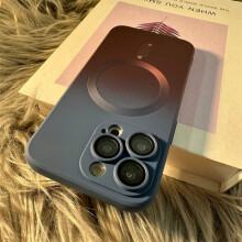 (For iPhone 11Pro Max, Gray) Luxury Magsafe Wireless Charge Gradient Pattern Phone Case For iPhone 11 12 13 14 Pro Max Plus Soft Magnetic Silicone Cover