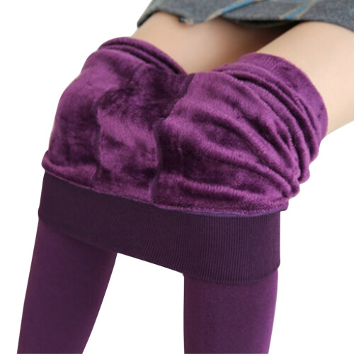 Fleece Leggings Waist Pants Winter Lined Thermal Stretchy Women Thick High  Warm