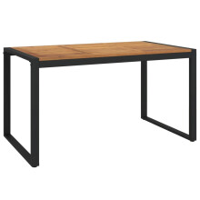 (140 x 80 x 75 cm) vidaXL Garden Table Dining Coffee Table with U-shaped Legs Solid Wood Acacia
