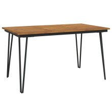 (140 x 80 x 75 cm) vidaXL Garden Table Dining Coffee Table with Hairpin Legs Solid Wood Acacia