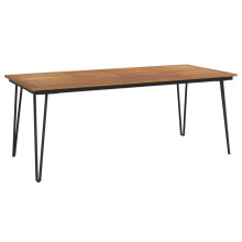(200 x 90 x 75 cm) vidaXL Garden Table Dining Coffee Table with Hairpin Legs Solid Wood Acacia