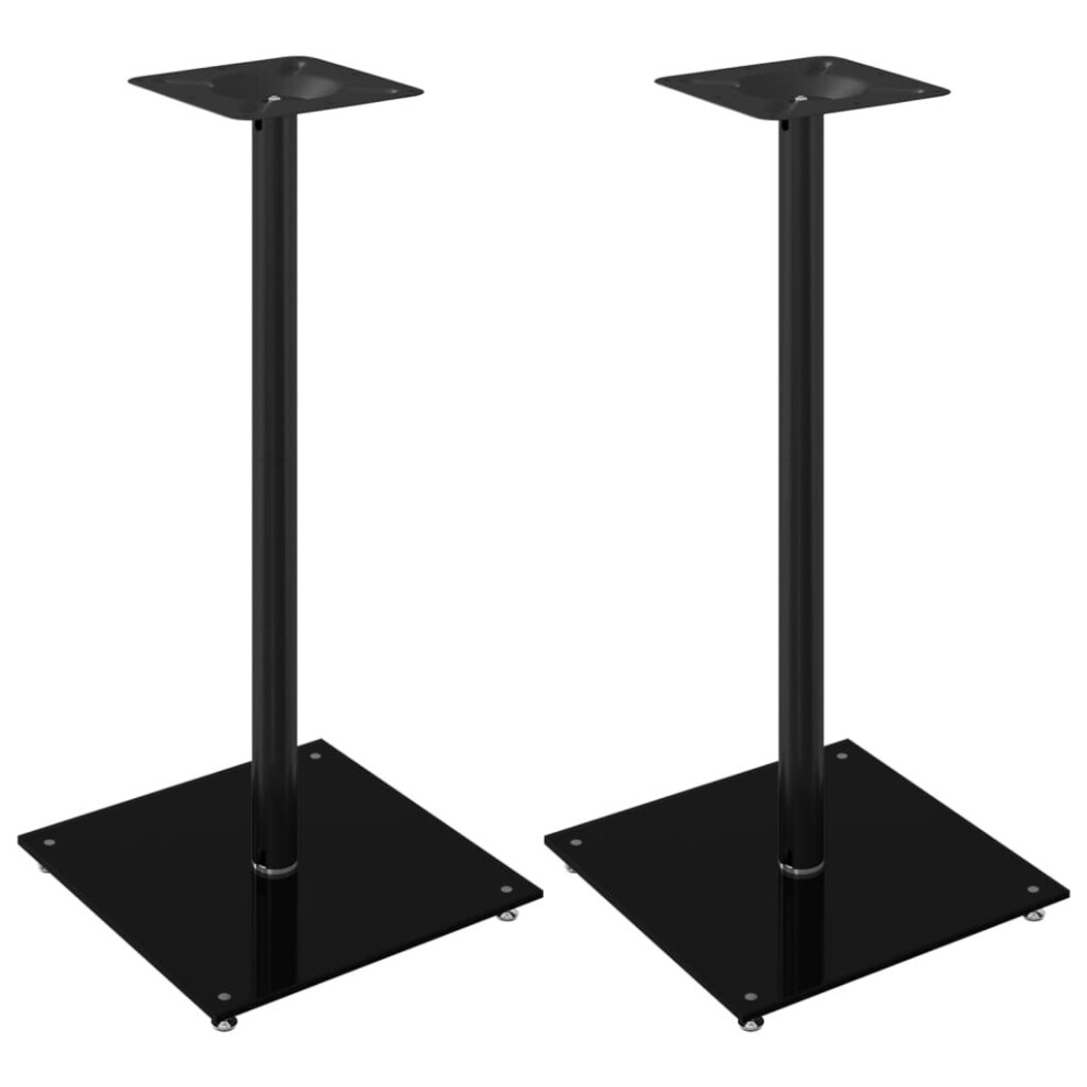 (, 40 X 40 X 86 Cm) Vidaxl Speaker Stands Speaker Floor Stand 2 Pcs Tempered Glass 1 Pillar Design Black 8720845762841