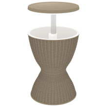 (brown) vidaXL 3-in-1 Ice Cooler Table Patio Cool Bar Outdoor Cool Box Polypropylene