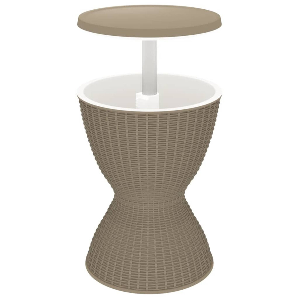Vidaxl (Brown) 3-In-1 Ice Cooler Table Patio Cool Bar Outdoor Cool Box Polypropylene