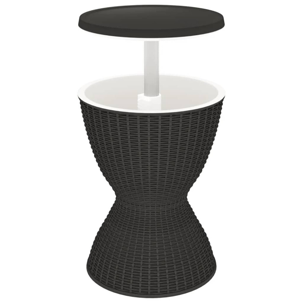 Vidaxl (Black) 3-In-1 Ice Cooler Table Patio Cool Bar Outdoor Cool Box Polypropylene