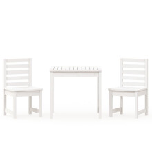 (white pine) vidaXL Garden Bistro Set Patio Table and Chair Wooden 3 Piece Solid Wood Pine